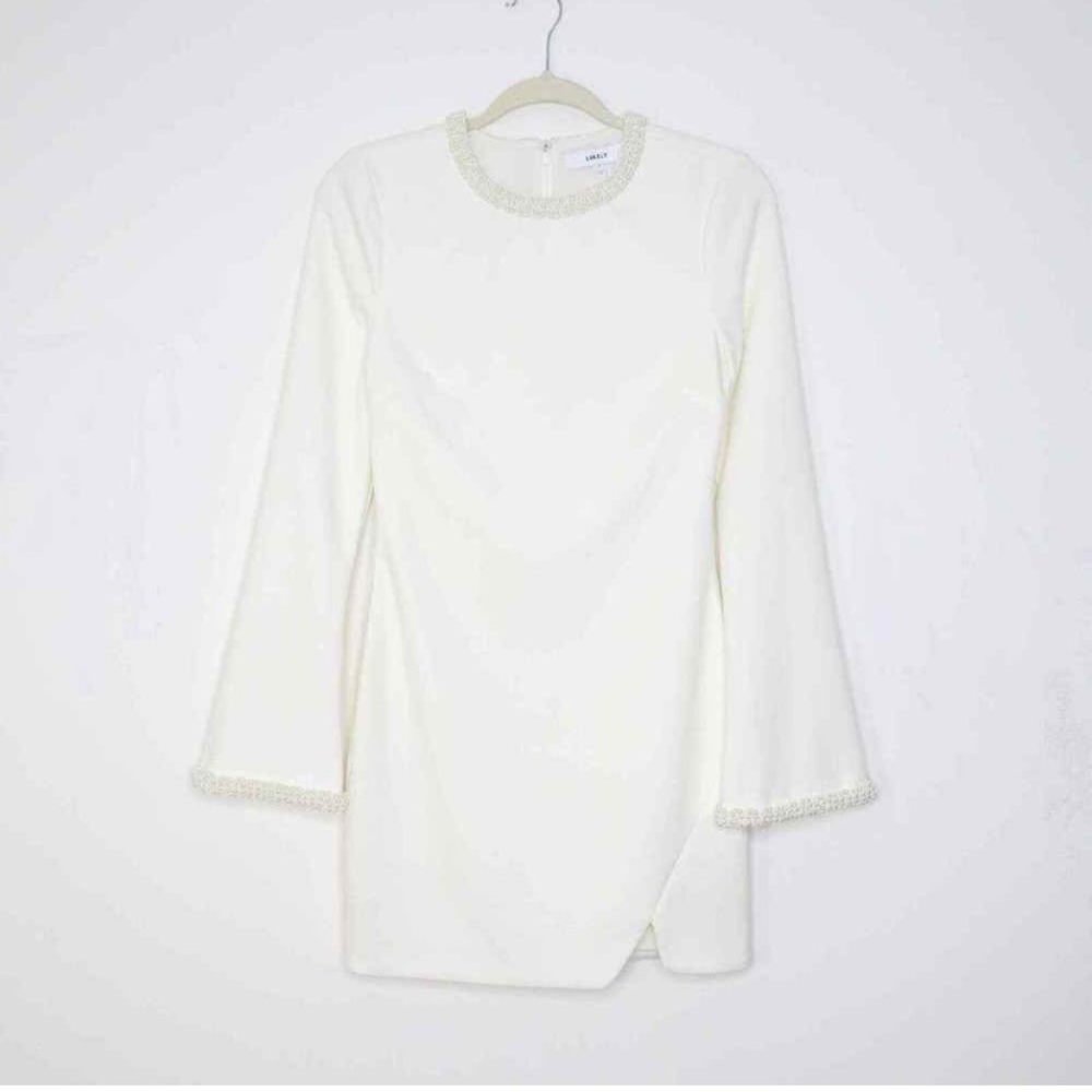 Likely Pearl detail white dress